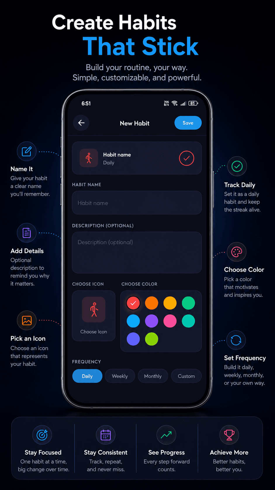 HabitRail language selection screen